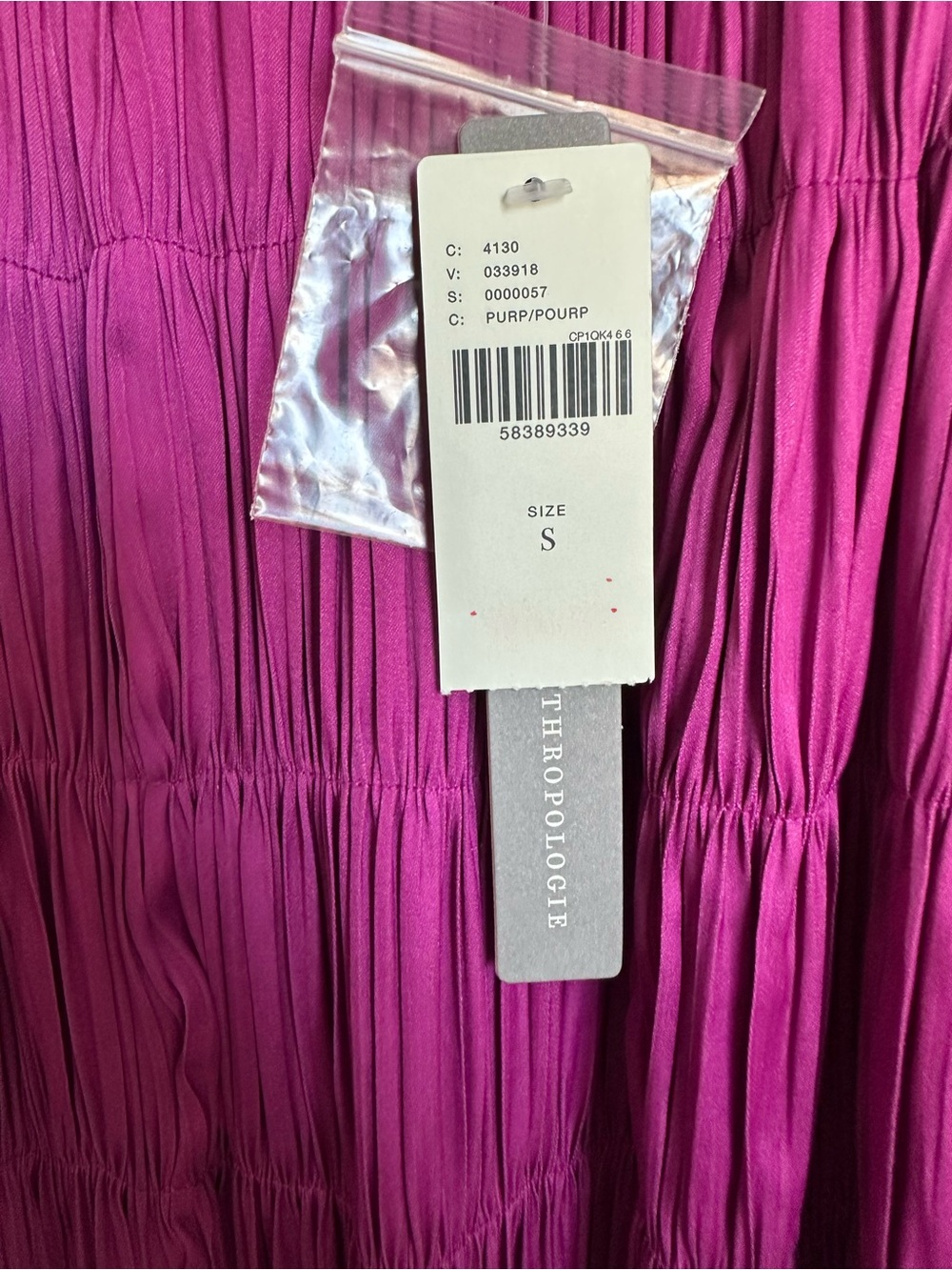 Maeve Anthropologie Tasha Smocked pleated purple Mini Dress Small NWT bohemian - Picture 9 of 15